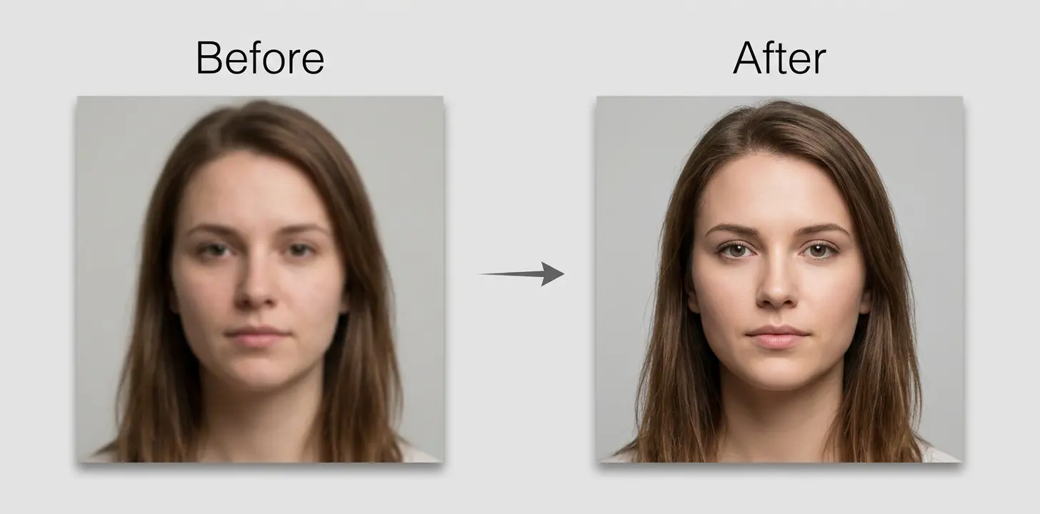 Before and after editing comparison