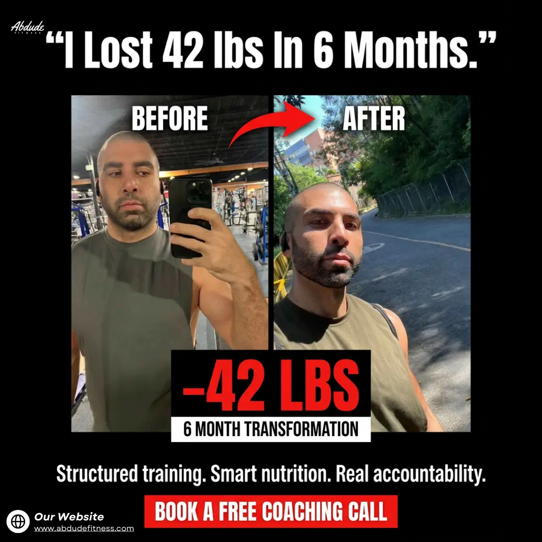 Fitness coaching before and after transformation ad